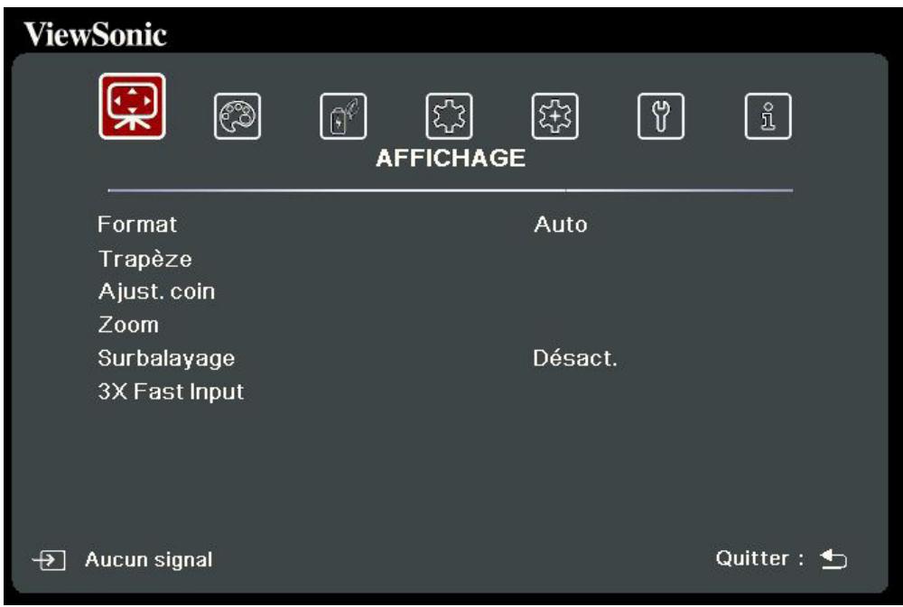 VIEWSONIC NC - Menu affichage - 1