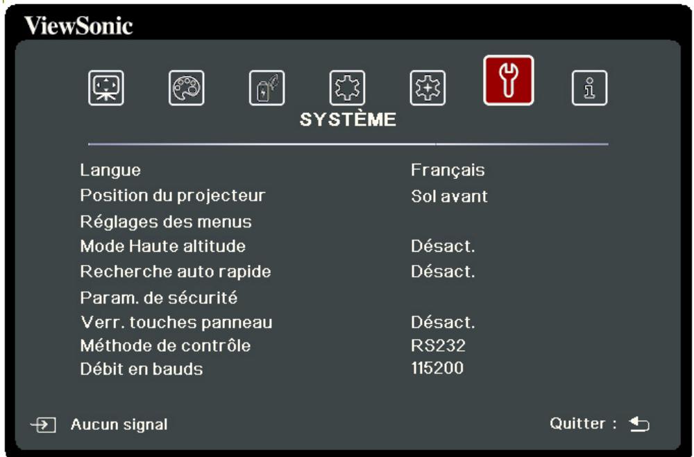 VIEWSONIC NC - Menu système - 1
