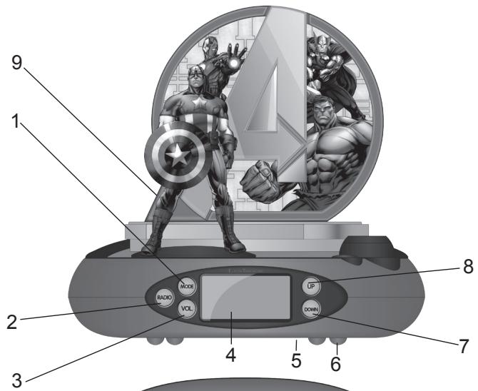LEXIBOOK RP500AV - Radio réveil projecteur Avengers   Projector Alarm Clock Radio - 2