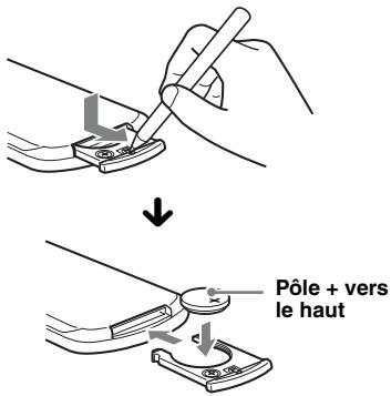 SONY CDXGT550UI - Remplacement de la pile au lithium de la mini-télécommande - 1