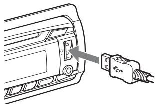 SONY CDXGT550UI - Raccordez le périphérique USB au connecteur USB. - 1