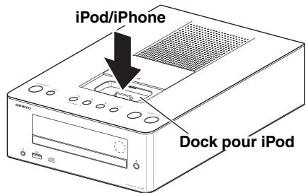 ONKYO CS-245BT - Insérez votre ipod/iphone dans le dock pour ipod de l'ampli-tuner CD. - 1
