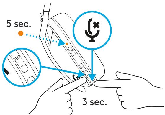 LOGITECH G435 - Activer/désactiver la sourdine et le volume maximum - 3