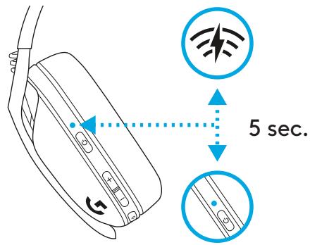 LOGITECH G435 - SWITCH BETWEEN LIGHTSPEED AND BLUETOOTH - 2
