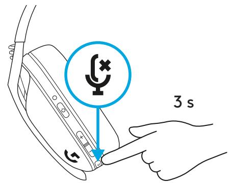 LOGITECH G435 - التبديل بين اتصال LIGHTSPEED و Bluetooth - 1