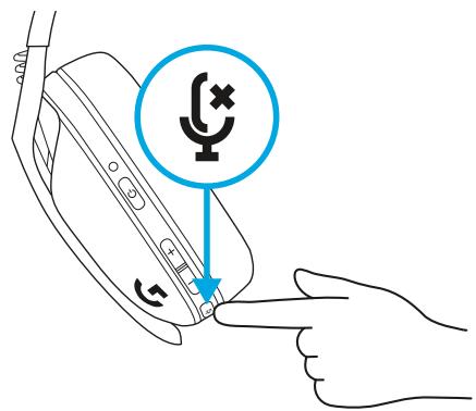 LOGITECH G435 - كتم الصوت / إلغاء كتم الصوت والحد الأقصى لمستوى الصوت - 1