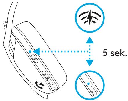 LOGITECH G435 - التبديل بين LIGHTSPEED والبلوتوث - 2