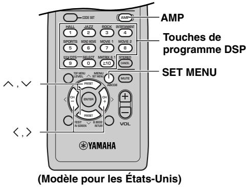 YAMAHA DVX-S80 - Réglage des paramètres de SET MENU - 1