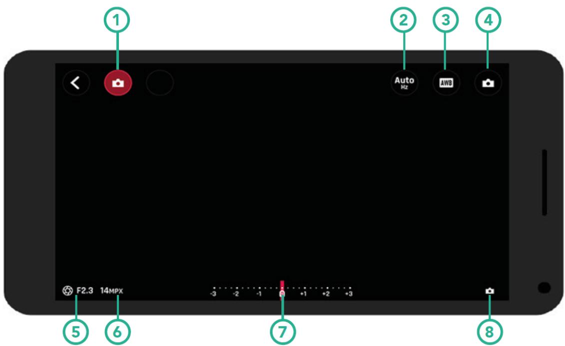1 2 3 4 Auto Hz AWB F2.3 14MPX -3 -2 -1 0 +1 +2 +3 5 6 7 8
