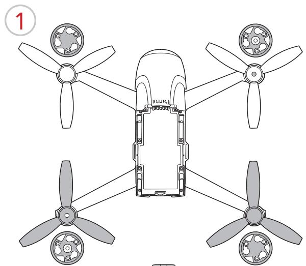 PARROT BEBOP 2 FPV ROUGE - INSTALLER LES HÉLICES - 1