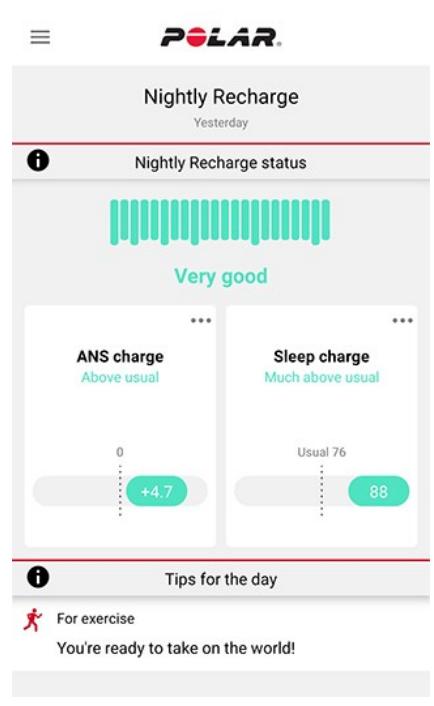 POLAR Grit X - Nightly Recharge dans l'application Polar Flow - 2