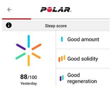 POLAR Grit X - Données relatives au sommeil dans l'application et sur le service Web Polar Flow - 2