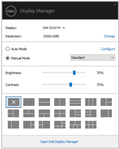 DELL PCS2421H - Utilisation de la boîte de dialogue réglages rapides - 1