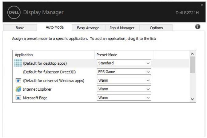 DELL PCS2421H - Affectation de modes prédéfinis à des applications - 4