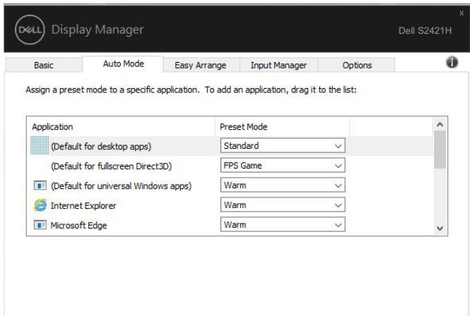 DELL PCS2421H - Affectation de modes prédéfinis à des applications - 2