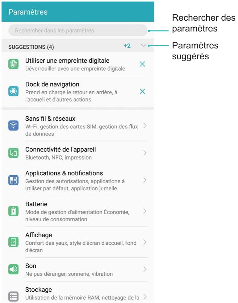 HONOR PLAY PURPLE 6460 - Utiliser la fonctionnalité Paramètres intelligents pour couver un paramètre rapidement - 1