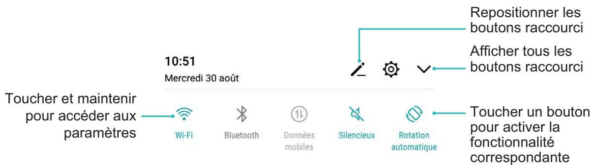 HONOR PLAY PURPLE 6460 - Utiliser des boutons raccourci pour activer rapidement les fonctionnalités fréquement utilisées - 1