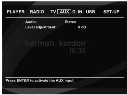 HARMAN KARDON HS 200 BLANC - MENU AUX - 1