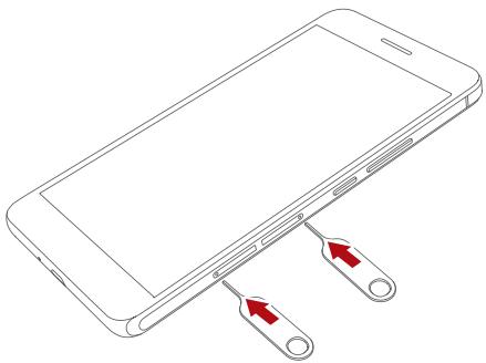HONOR 6+ BLANC - Insertion de la carte micro SIM et nano SIM - 2