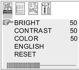 MUSE M-110TVDC - Réglages relatifs à l'écran - 1