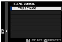FUJIFILM X-TS - RÉGLAGE MON MENU - 5