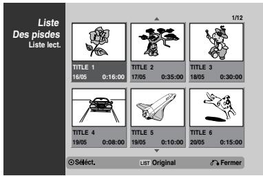 LG RC 7000 ARGENT - Utilisation du menu liste titre - playlist - 1
