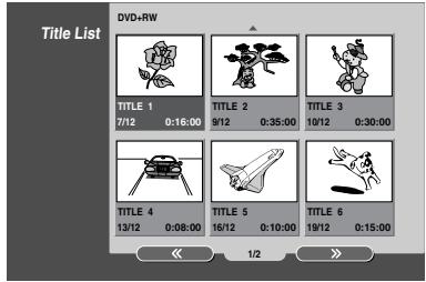 LG RC 7000 ARGENT - Visionnement du menu liste titre affiché dans d'autres graveurs et lecteurs dvd ^+ RW ^+ r - 1