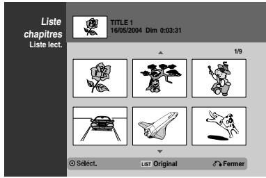 LG RC 7000 ARGENT - Utilisation du menu liste chapitre - playlist - 1