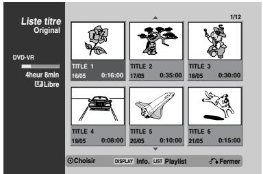 LG RC 7000 ARGENT - Appuyez sur DISC menu/list à plusieurs reprises pour afficher le MENU liste titre-original. - 1