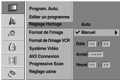 LG RC 7000 ARGENT - Réglage manuel de l'heure - 1