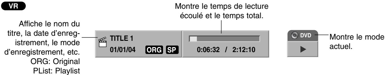 LG RC 7000 ARGENT - Affichage d'information sur l'écran (suite) - 1