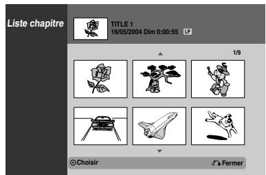 LG RC 7000 ARGENT - Utilisez / pour sélectionner 'chapitre' parmi les options liste titre et appuyez sur ENTER. - 1