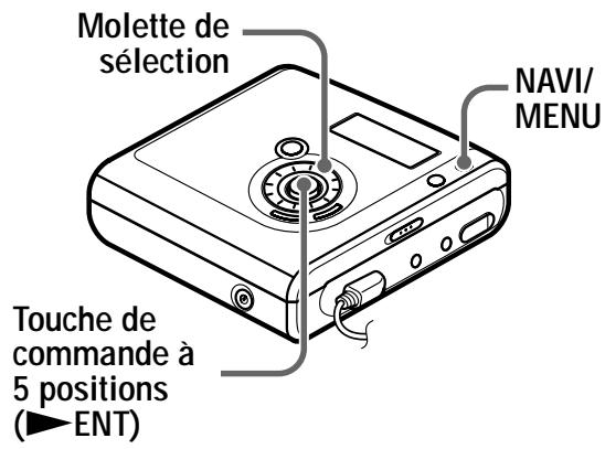 SONY MZ-NH700 - Modification de la liste des options de menu à afficher (menu mode) - 1