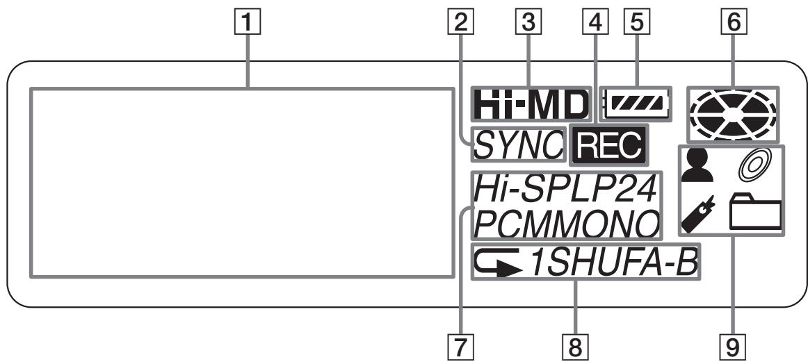 SONY MZ-NH700 - Fenêtre d'affichage de l'enregistreur - 1