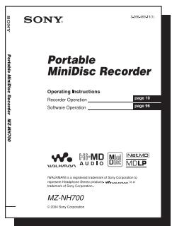 SONY MZ-NH700 - Utilisation de l'enregistreur - 3
