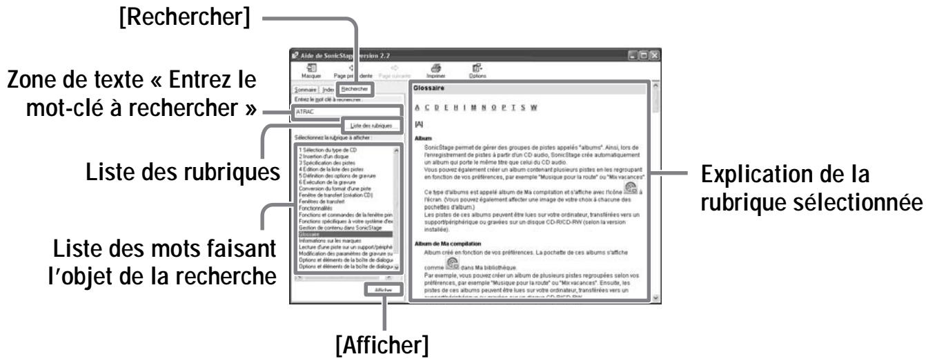 SONY MZ-NH700 - Recherche d'un mot dans une localisation - 1