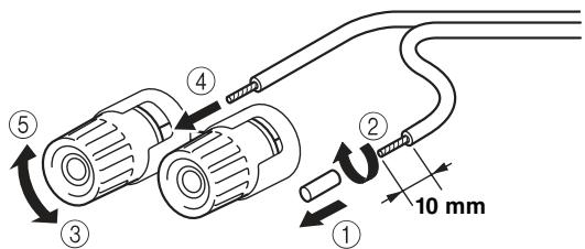 YAMAHA MCR-N8Z70D - Raccordement des câbles d'enceinte - 1
