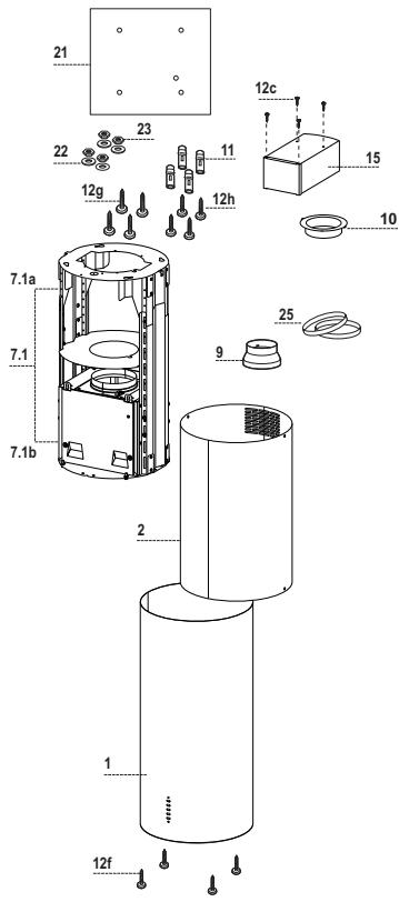 FABER RONDA 370 BLANCHE - Encombrement - 4