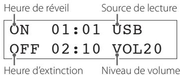 TEAC CR-H206I-S - Avec les touches de défilament ( / ), réglez la valeur des heures de l'heure de réveil et appuyez sur la touche ENTER. - 2