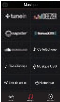 DENON AVRX6400H - Appuyez sur l'onglet "musique" pour sélectionner une source musicale. - 2