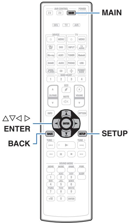 DENON AVRX6400H - Plan du menu de l'interface graphique - 1