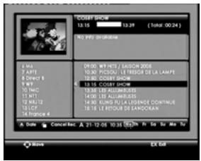 SAGEM PVR6240T - 7-4 Enregistrement programme depuis le GUIDE des programmes - 1