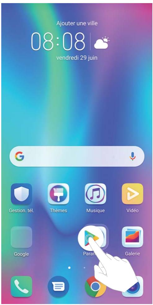 HONOR Smartphone10 LITE BLUE - Gérer les iconônes de l'écran d'accueil - 1