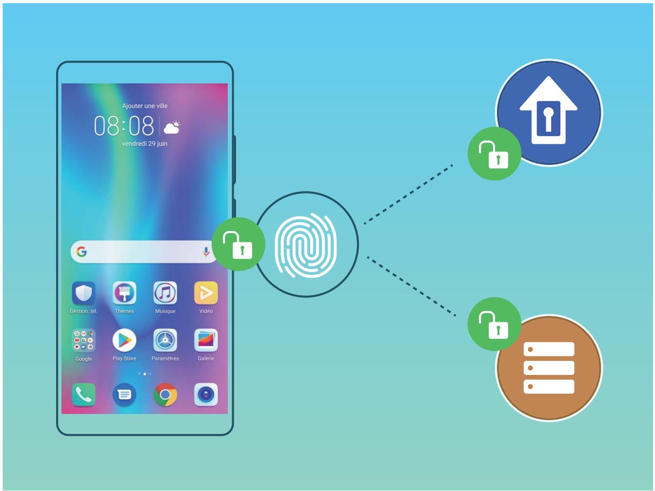 HONOR Smartphone10 LITE BLUE - Reconnaisance d'empreinte digitale : profitez d'une navigation plus rapide et d'une sécurité renforcée - 1