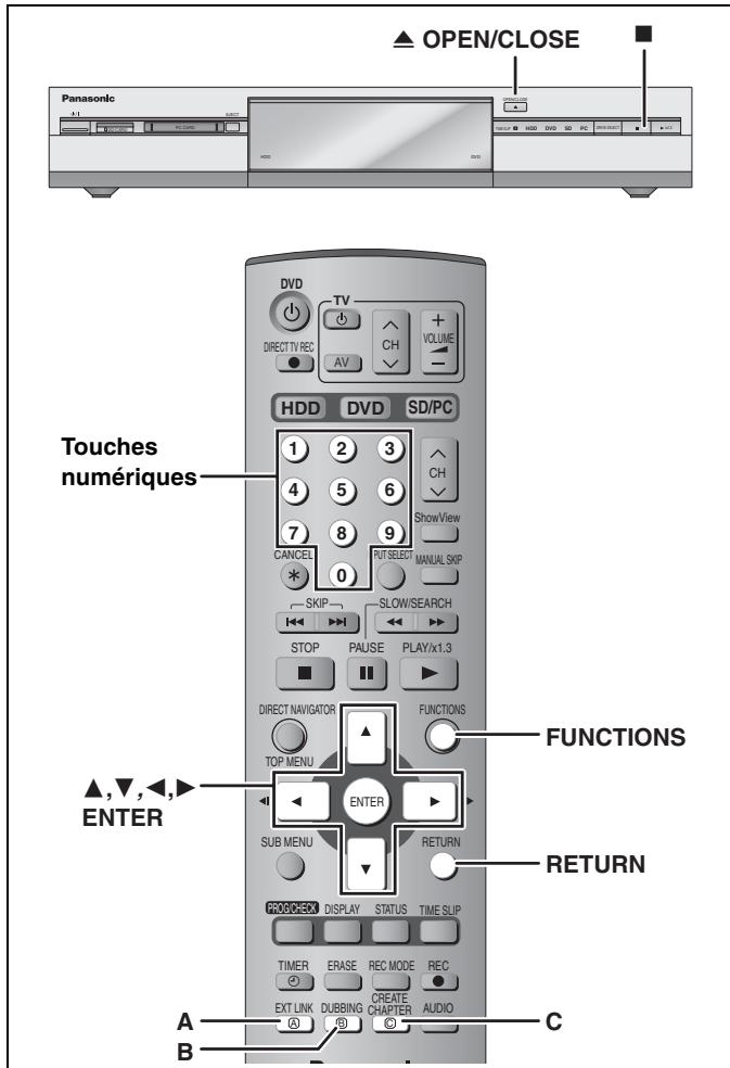 PANASONIC DMR-E500H - Ne débranchez pas le cordon d'alimentation secteur pendant que le message “finalisation du disque” s'affiche à - 1