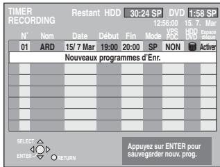 PANASONIC DMR-E500H - Enregistrement de secours - 1