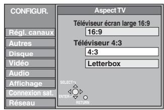 PANASONIC DMR-E500H - Sélection du type et du format du téléviseur - 3