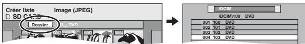 PANASONIC DMR-E500H - Pour sélectionner un autre dossier - 1