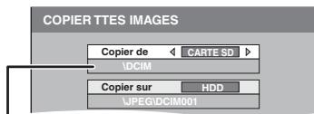 PANASONIC DMR-E500H - Appuyez sur [,,, ] pour selectionner "COPIER TTES IMAGES" puis appuyez sur [ENTER]. - 1
