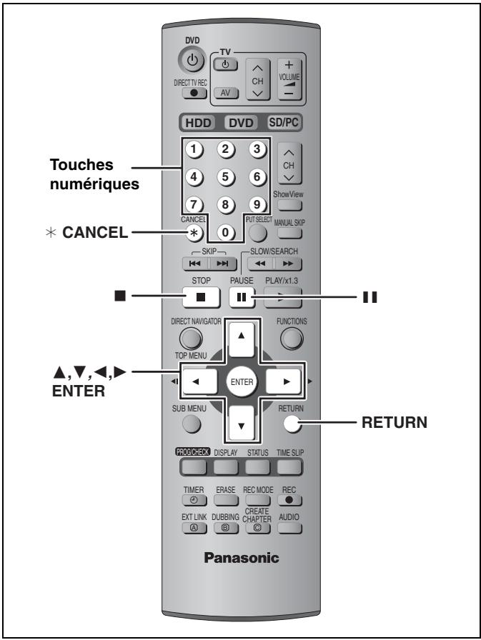PANASONIC DMR-E500H - Pour retourner à l'écran précédent - 1